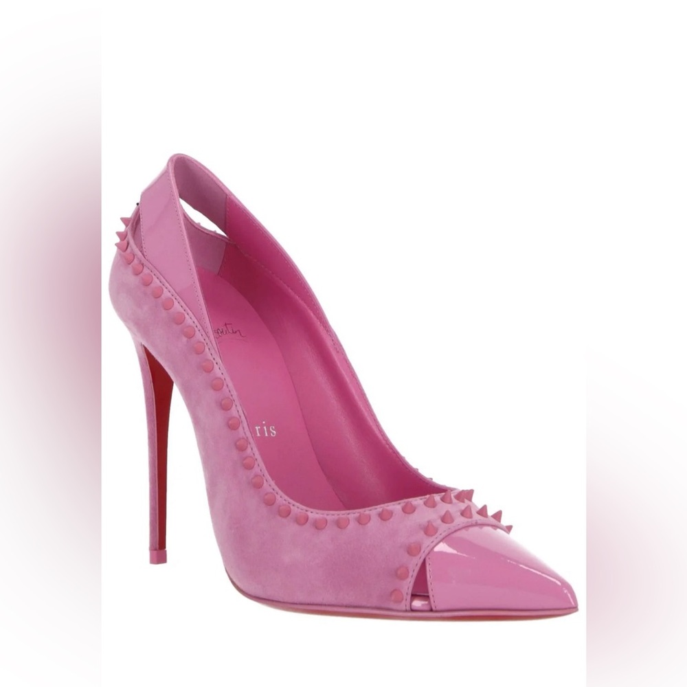 Christian Laboutin Duvette Spikes Suede Pumps 36